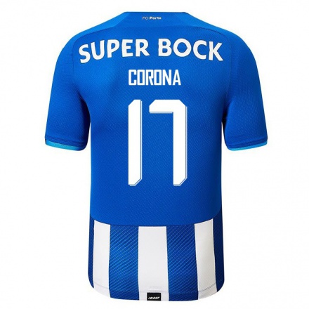 Enfant Football Maillot Jesus Corona #17 Bleu Royal Tenues Domicile 2021/22 T-Shirt