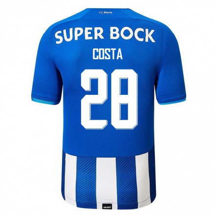 Enfant Football Maillot Bruno Costa #28 Bleu Royal Tenues Domicile 2021/22 T-Shirt