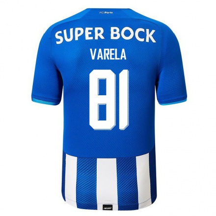 Enfant Football Maillot Silvestre Varela #81 Bleu Royal Tenues Domicile 2021/22 T-Shirt