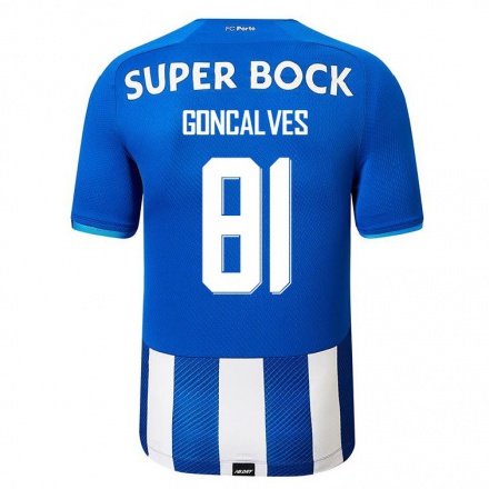 Enfant Football Maillot Tiago Goncalves #81 Bleu Royal Tenues Domicile 2021/22 T-shirt