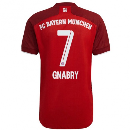 Enfant Football Maillot Serge Gnabry #7 Rouge Foncé Tenues Domicile 2021/22 T-shirt