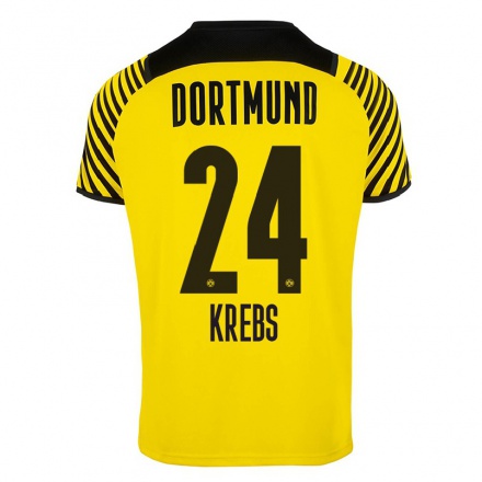 Enfant Football Maillot Florian Krebs #24 Jaune Tenues Domicile 2021/22 T-Shirt