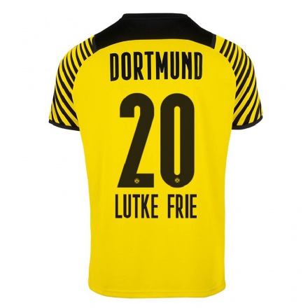 Enfant Football Maillot Dennis Lutke-Frie #20 Jaune Tenues Domicile 2021/22 T-Shirt