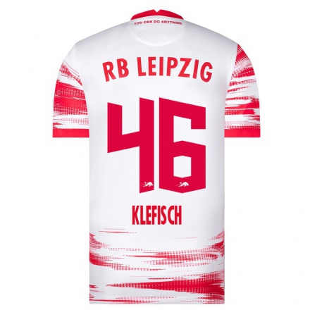 Enfant Football Maillot Ben Klefisch #46 Rouge Blanc Tenues Domicile 2021/22 T-Shirt