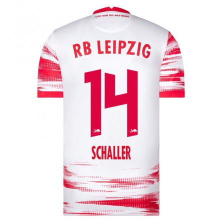 Enfant Football Maillot Sara Schaller #14 Rouge Blanc Tenues Domicile 2021/22 T-Shirt