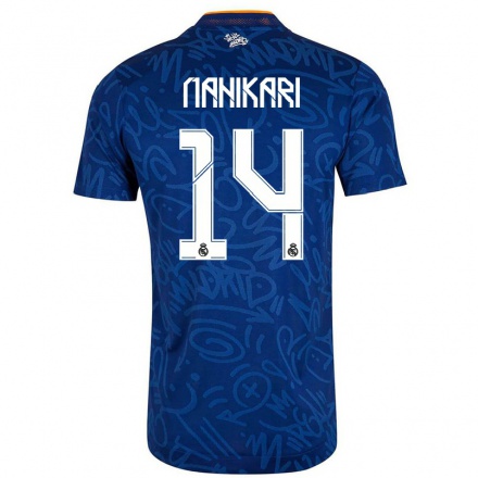 Enfant Football Maillot Nahikari Garcia #14 Bleu Foncé Tenues Extérieur 2021/22 T-Shirt