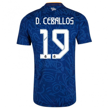Enfant Football Maillot Dani Ceballos #19 Bleu Foncé Tenues Extérieur 2021/22 T-Shirt