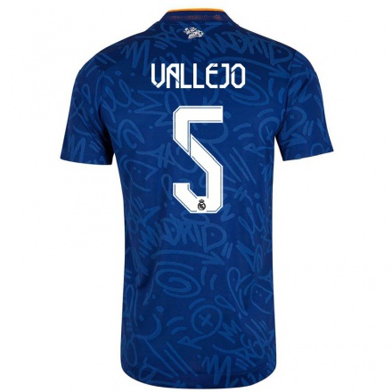 Enfant Football Maillot Raphael Varane #5 Bleu Foncé Tenues Extérieur 2021/22 T-Shirt