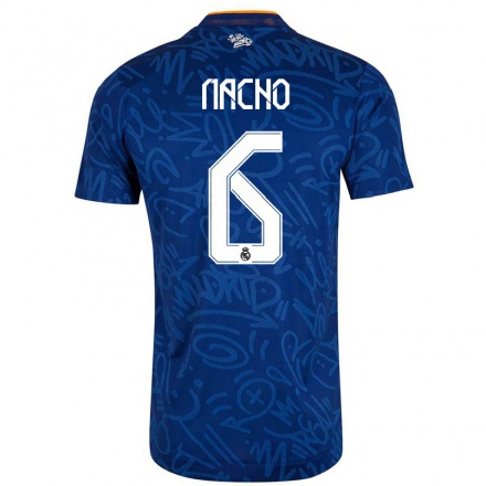 Enfant Football Maillot Nacho Fernandez #6 Bleu Foncé Tenues Extérieur 2021/22 T-shirt