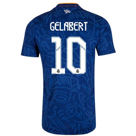 Enfant Football Maillot Cesar Gelabert #10 Bleu Foncé Tenues Extérieur 2021/22 T-Shirt