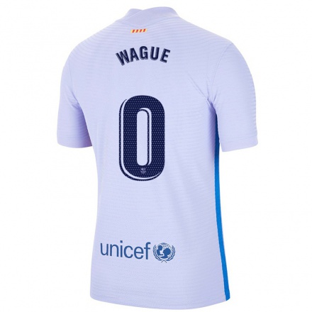 Enfant Football Maillot Moussa Wague #0 Mauve Clair Tenues Extérieur 2021/22 T-shirt