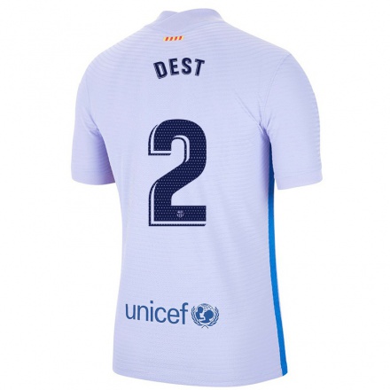 Enfant Football Maillot Sergino Dest #2 Mauve Clair Tenues Extérieur 2021/22 T-Shirt