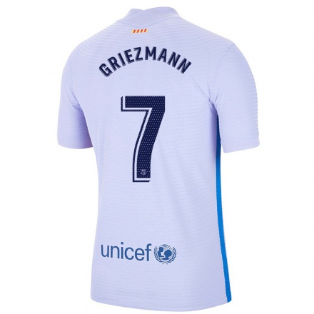 Enfant Football Maillot Antoine Griezmann #7 Mauve Clair Tenues Extérieur 2021/22 T-shirt