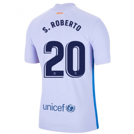 Enfant Football Maillot Sergi Roberto #20 Mauve Clair Tenues Extérieur 2021/22 T-Shirt