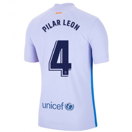 Enfant Football Maillot Maria Pilar Leon #4 Mauve Clair Tenues Extérieur 2021/22 T-Shirt