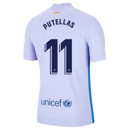 Enfant Football Maillot Alexia Putellas #11 Mauve Clair Tenues Extérieur 2021/22 T-Shirt