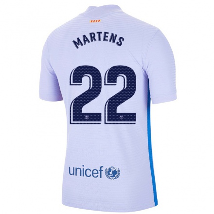 Enfant Football Maillot Lieke Martens #22 Mauve Clair Tenues Extérieur 2021/22 T-shirt