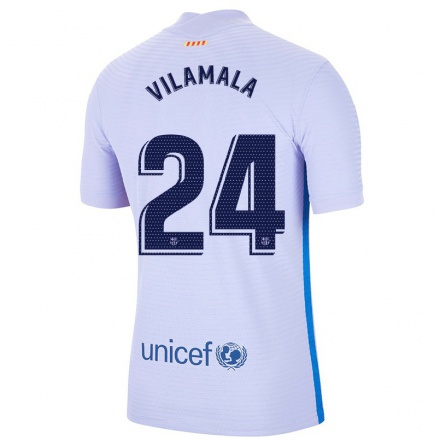 Enfant Football Maillot Bruna Vilamala #24 Mauve Clair Tenues Extérieur 2021/22 T-Shirt