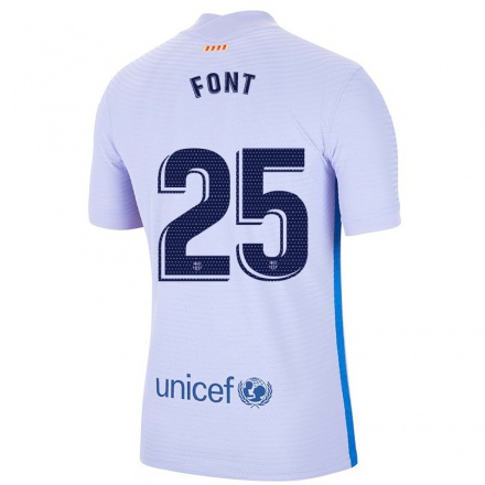 Enfant Football Maillot Gemma Font #25 Mauve Clair Tenues Extérieur 2021/22 T-shirt