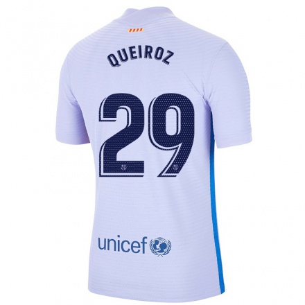 Enfant Football Maillot Giovana Queiroz #29 Mauve Clair Tenues Extérieur 2021/22 T-shirt