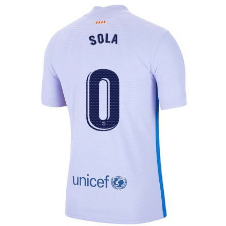 Enfant Football Maillot Arnau Sola #0 Mauve Clair Tenues Extérieur 2021/22 T-shirt