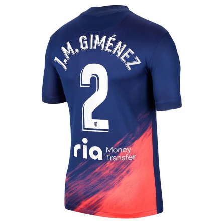 Enfant Football Maillot Jose Maria Gimenez #2 Bleu Foncé Orange Tenues Extérieur 2021/22 T-Shirt