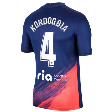 Enfant Football Maillot Geoffrey Kondogbia #4 Bleu Foncé Orange Tenues Extérieur 2021/22 T-Shirt