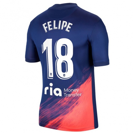 Enfant Football Maillot Felipe #18 Bleu Foncé Orange Tenues Extérieur 2021/22 T-Shirt