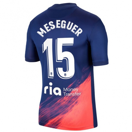 Enfant Football Maillot Silvia Meseguer #15 Bleu Foncé Orange Tenues Extérieur 2021/22 T-Shirt