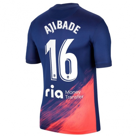 Enfant Football Maillot Rasheedat Ajibade #16 Bleu Foncé Orange Tenues Extérieur 2021/22 T-Shirt