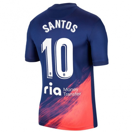 Enfant Football Maillot Leicy Santos #10 Bleu Foncé Orange Tenues Extérieur 2021/22 T-Shirt