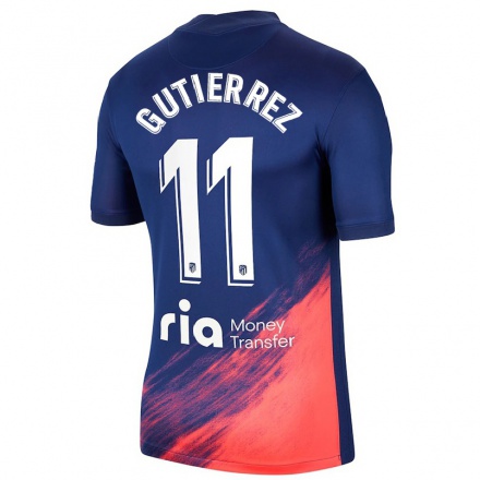 Enfant Football Maillot Nando Gutierrez #11 Bleu Foncé Orange Tenues Extérieur 2021/22 T-Shirt