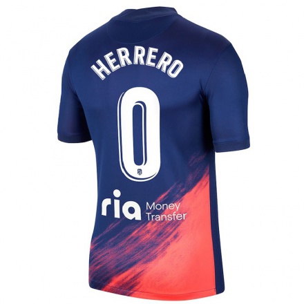 Enfant Football Maillot Alex Herrero #0 Bleu Foncé Orange Tenues Extérieur 2021/22 T-Shirt