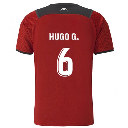 Enfant Football Maillot Hugo Guillamon #6 Rouge Foncé Tenues Extérieur 2021/22 T-Shirt