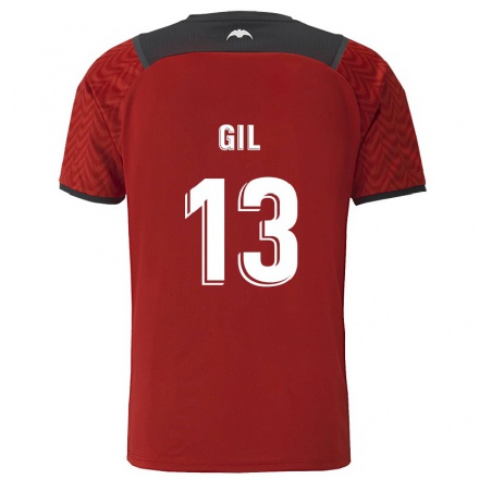 Enfant Football Maillot Noelia Gil #13 Rouge Foncé Tenues Extérieur 2021/22 T-Shirt