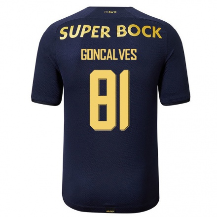 Enfant Football Maillot Tiago Goncalves #81 Bleu Marin Tenues Extérieur 2021/22 T-Shirt