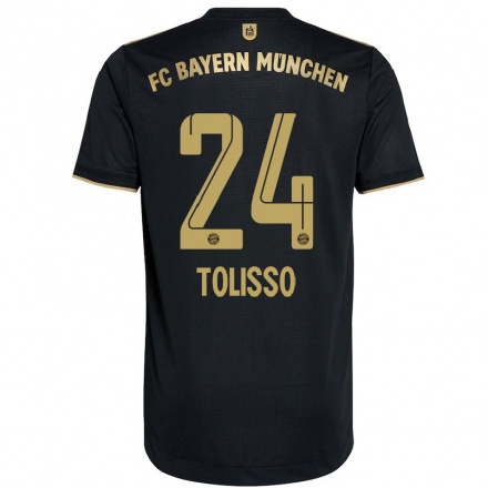 Enfant Football Maillot Corentin Tolisso #24 Le Noir Tenues Extérieur 2021/22 T-Shirt