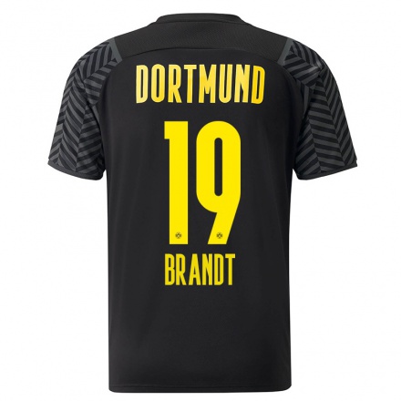 Enfant Football Maillot Julian Brandt #19 Gris Noir Tenues Extérieur 2021/22 T-Shirt