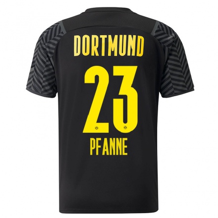 Enfant Football Maillot Franz Pfanne #23 Gris Noir Tenues Extérieur 2021/22 T-Shirt