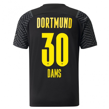 Enfant Football Maillot Niklas Dams #30 Gris Noir Tenues Extérieur 2021/22 T-Shirt
