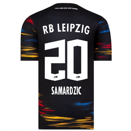 Enfant Football Maillot Lazar Samardzic #20 Noir Jaune Tenues Extérieur 2021/22 T-shirt