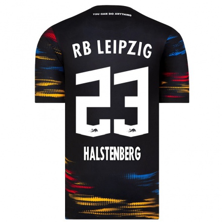 Enfant Football Maillot Marcel Halstenberg #23 Noir Jaune Tenues Extérieur 2021/22 T-Shirt