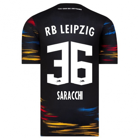 Enfant Football Maillot Marcelo Saracchi #36 Noir Jaune Tenues Extérieur 2021/22 T-Shirt