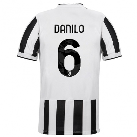 Enfant Football Maillot Danilo #6 Blanc Noir Tenues Domicile 2021/22 T-shirt
