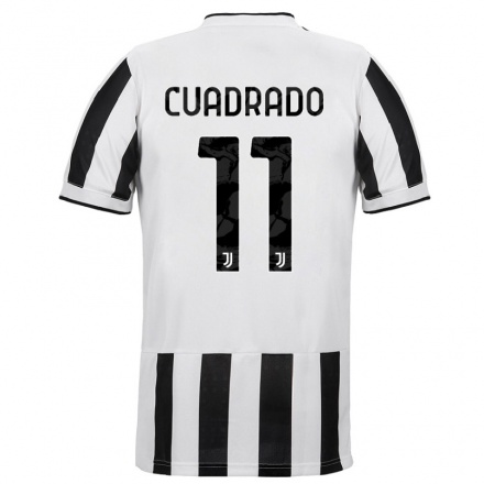Enfant Football Maillot Juan Cuadrado #11 Blanc Noir Tenues Domicile 2021/22 T-shirt