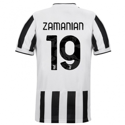 Enfant Football Maillot Annahita Zamanian #19 Blanc Noir Tenues Domicile 2021/22 T-Shirt