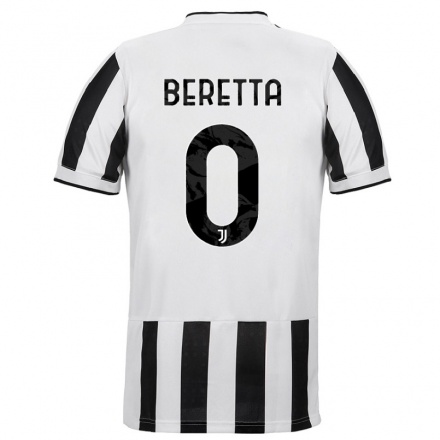 Enfant Football Maillot Beatrice Beretta #0 Blanc Noir Tenues Domicile 2021/22 T-Shirt