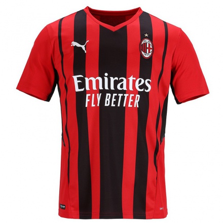 Enfant Football Maillot Filippo Tolomello #0 Rouge Noir Tenues Domicile 2021/22 T-shirt