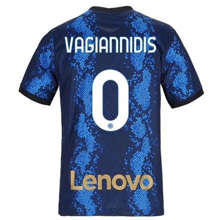 Enfant Football Maillot Georgios Vagiannidis #0 Bleu Foncé Tenues Domicile 2021/22 T-shirt
