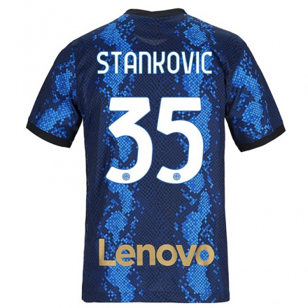Enfant Football Maillot Filip Stankovic #35 Bleu Foncé Tenues Domicile 2021/22 T-shirt